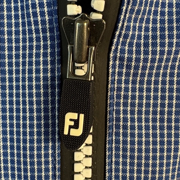 FOOTJOY Dry Joys Hydrolite Golf Rain Zip Blue White Jacket size large - Picture 6 of 8